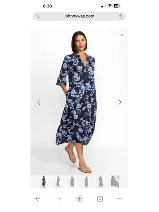 Women's Johnny Was Magnolia Hi Low Floral Midi Dress XL - Picture 1 of 9